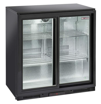 Refroidisseur de bouteilles "arrière bar" ventilé, 2 portes vitrées coulissantes