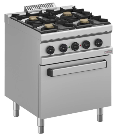 Fourneau gaz 4 feux, four électrique à convection GN 1/1