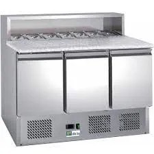 Meubles à pizza réfrigérée ECO inox 3 portes positif
