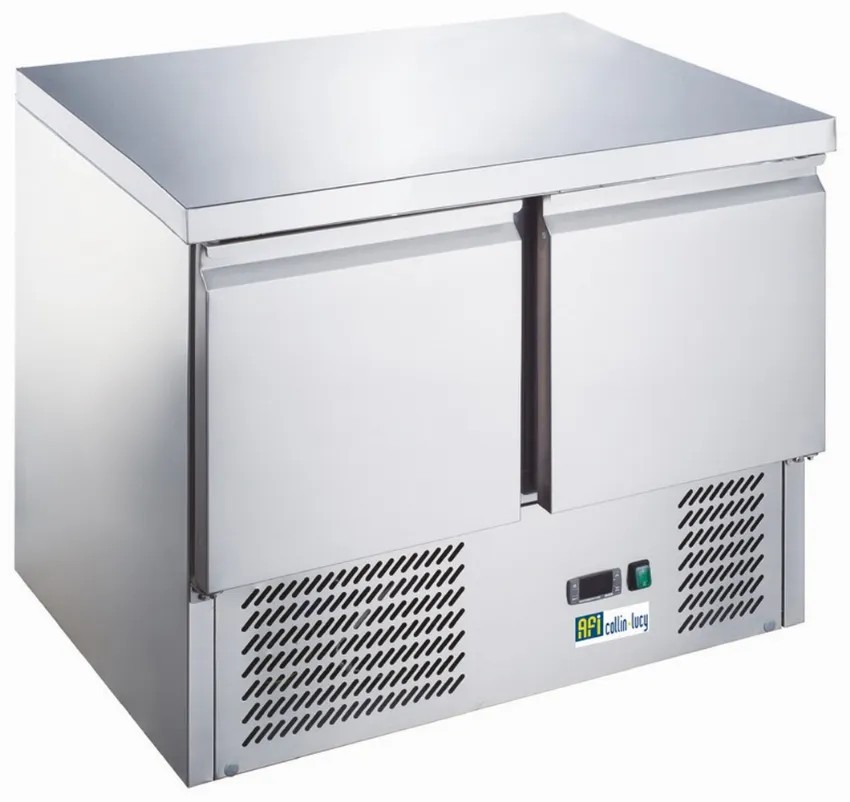 Table réfrigérée professionnelle positive inox - 2 portes