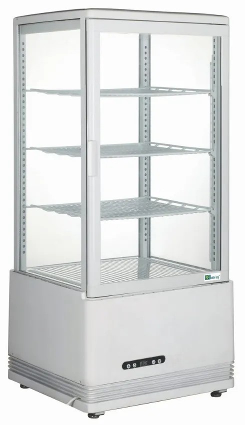 Vitrine à poser blanche froid positif ventilé 3 étages 78 litres