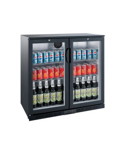 Arrière-bar réfrigéré professionnel 2 portes vitrées battantes 200L